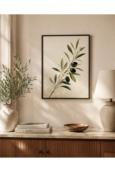 Miutic Print Studio Tablou Decorativ Măslin Auriu – Tablou Botanical Luxury