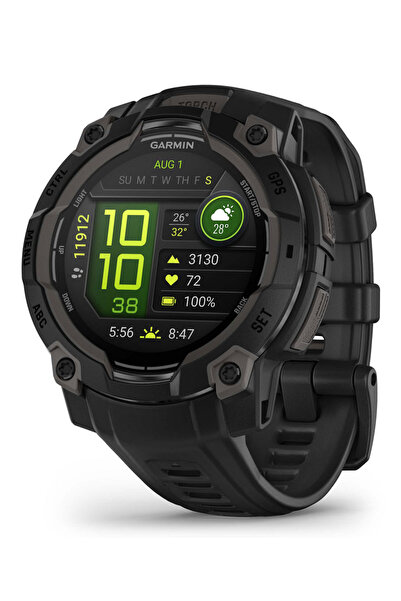 Garmin Smartwatch Instinct 3 45 mm, AMOLED Negru cu curea neagră "010-02936-0...