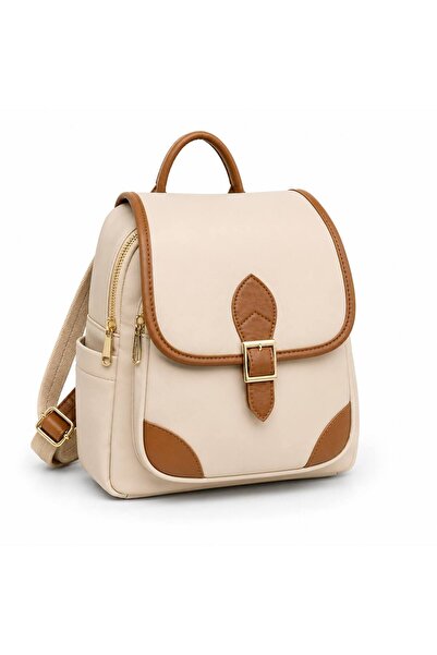 Senna Collection Satin Fabric Very Stylish Backpack Light Vison