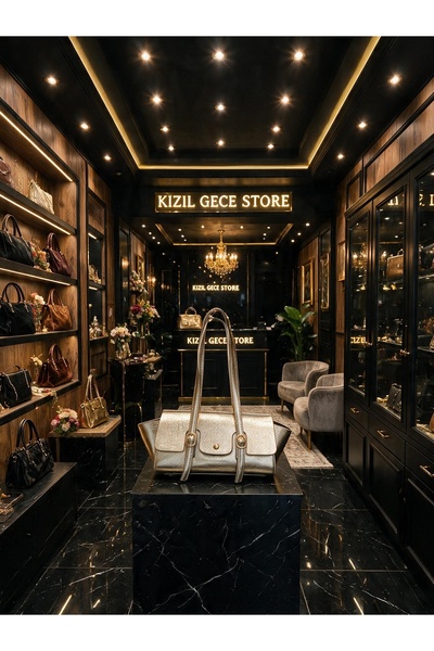 KIZIL GECE Hand and Shoulder Bag with Flap and Zipper