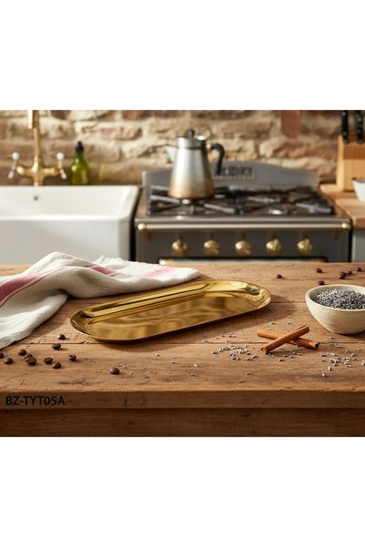 Hinora Home 6-Piece Coffee Presentation Tray Set 23X10 cm Metal Serving Presentation Tray Guest Treat Tray Promise Engagement