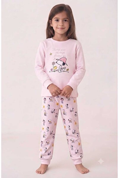 Minitrio Patterned Long Sleeve Girls' Cotton Pajama Set
