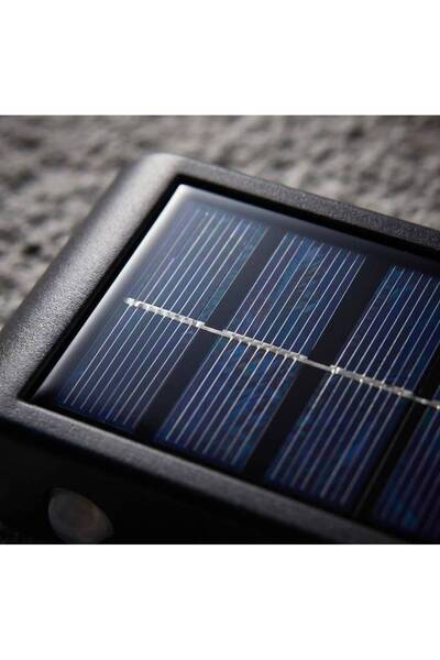 RMSGRUP 2'li Solar Duvar Apliği 6 LED Güneş Enerjili Hareket Sensörlü Beyaz Işık Dış Mekan Aydınlatma