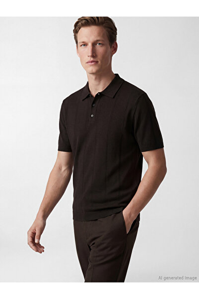 LC Waikiki Vizyon New Season Polo Neck Striped Men's Knitwear T-Shirt