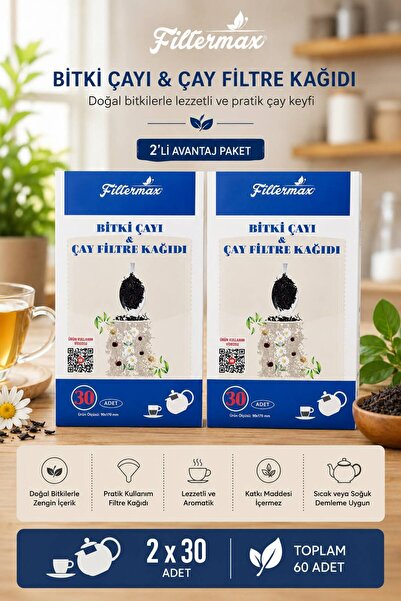 Filtermax Pratik Bitki Çayı ve Çay Filtre Kağıdı 30'lu ( 2'li Paket )