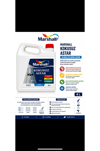 Marshall Kokusuz Astar 4 L – Su Bazlı İç Cephe Astarı