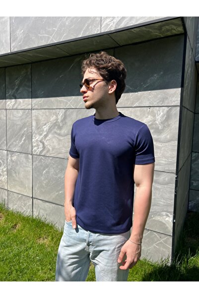 Lacivert Fitted Tshirt - Soft Touch Modern Fit