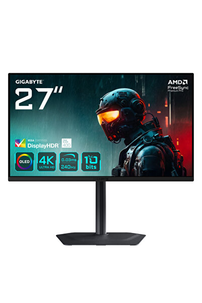 Gigabyte Monitor MO27U2, QD-OLED, 27 inch, UHD, 3840 x 2160, HDMI, Displaypor...