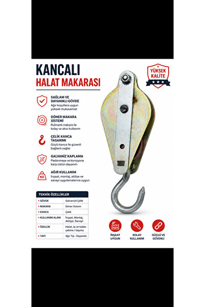 Genel Markalar Kancalı Çelik Halat Makarası