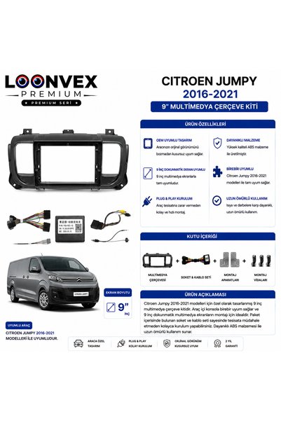 LOONVEX Citroen Jumpy 2016-2021 9 Inch Multimedia Frame + Socket Set Oem Comp...