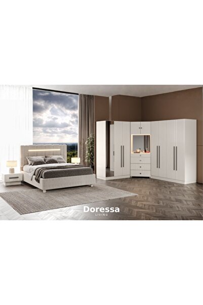 Doressa Living Rossa Şifonyer Modüllü Köşe Yatak Odası Takımı