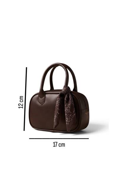 BACHUS Mini Hand and Shoulder Bag with Fular Detail in Faux Leather