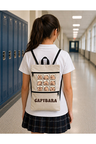 lovver Capybara Design Canvas Premium Quality Premium Print College School Ba...