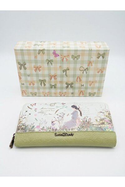 Sweet Candy Synthetic Wallet with Doll, Removable Short Handle and Back Pocke...