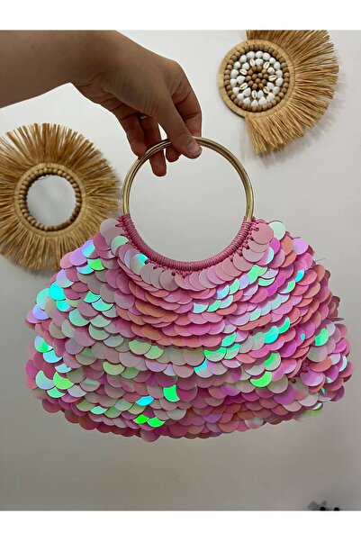 Verda Desing Designer Handmade Pink Sequined Women's Handbag – Vip Design Rou...