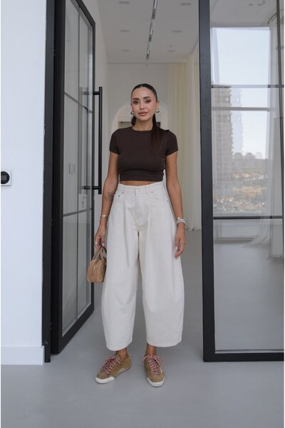 Havoş Ecru Street High Waist Balloon Jeans