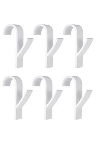 OEM Set 6 carlige de calorifer baie de culoare alba realizat din plastic rezi...