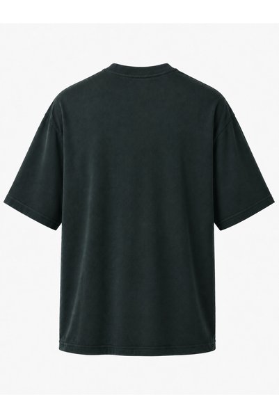 Arvens Minimal Printed Oversize 100% Cotton Fabric T-Shirt Unisex Design Quality Printing Emerald Green