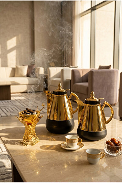 Generic Trams Tea and Coffee Set 1+1 Liter Plastic Inside Glass with Steam Po...
