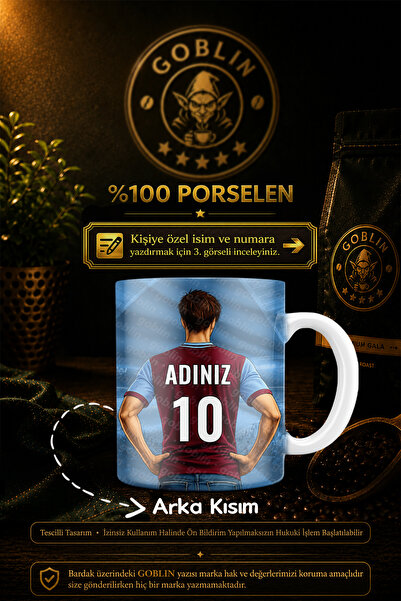 Goblin Tekli Adam Bordo Mavi Renk Kupa Bardak Kişiye Özel isimli Hediyelik Po...
