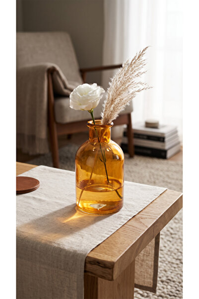 zezedesing Decorative Colored Glass Vase 15.5X9 cm – Flower Vase, Table Conso...