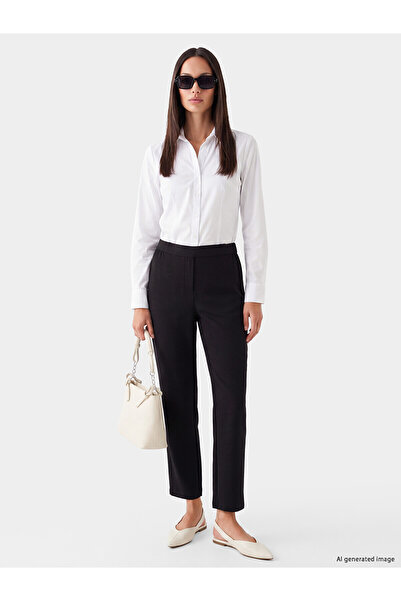 LC Waikiki Nevavm Women's Pants with Elastic Waist and Difference in Color