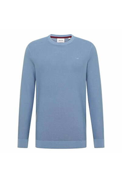 Mustang Herren Strickpullover - Elliot, Flat Knit, Baumwolle, Rundhals, einfa...