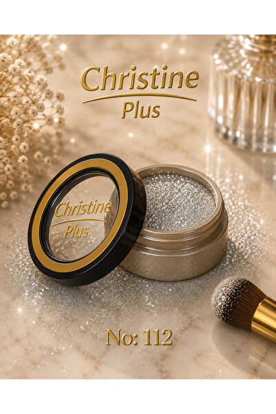 Christine Plus Toz Yapıda Yoğun Işıltılı Simli Göz Farı – Açık Gümüş No:112 (...