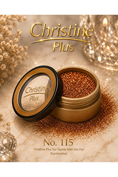 Christine Plus Dense Shimmer Glitter Eyeshadow in Powder Form – Copper Bronze...