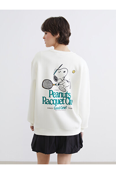 LC Waikiki Vizyon New Season Snoopy Printed Oversized Women's Thick Sweatshirt
