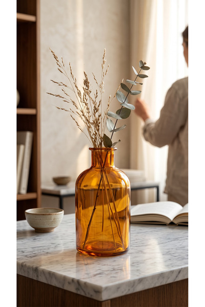 zezedesing Decorative Colored Glass Vase 12.5X6.5 cm – Mini Flower Vase, Desk...