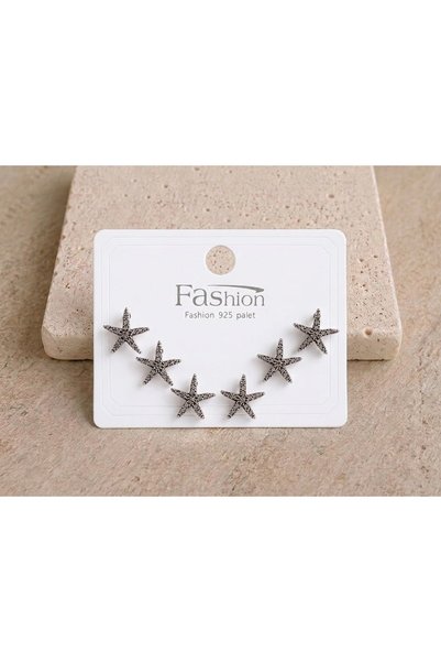 nunu takı Sea Star Silver Six-Piece Earrings