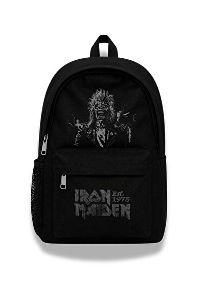 Fuddy Moda Unisex Iron Maiden Est 1975 Printed Backpack, Rock Band Themed Sch...