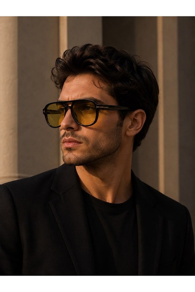 Mise Aksesuar Men's Sunglasses with Yellow Glasses Uv400 Unisex