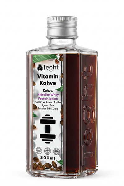 TEGHT Vitamin Kahve Hidrolize Whey Protein İzolatı Kazein BCAA İçeren 200 ml ...