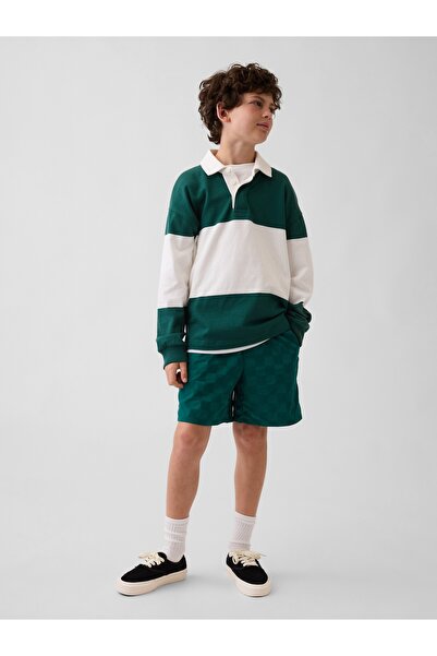 GAP Erkek Çocuk Koyu Yeşil Relaxed Quick-Dry Şort