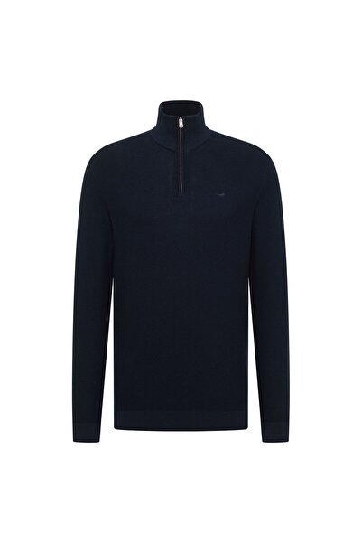 Mustang Herren Strickpullover - Everett, Troyer-Zip-Kragen, Regular Fit, Baum...