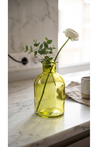 zezedesing Decorative Colored Glass Vase 15.5X9 cm – Flower Vase, Table Conso...