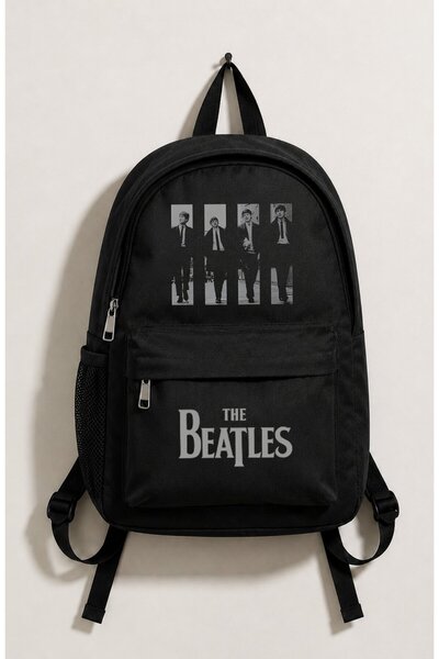 Fuddy Moda Unisex the Beatles Printed Backpack, Rock Band Themed School Bag