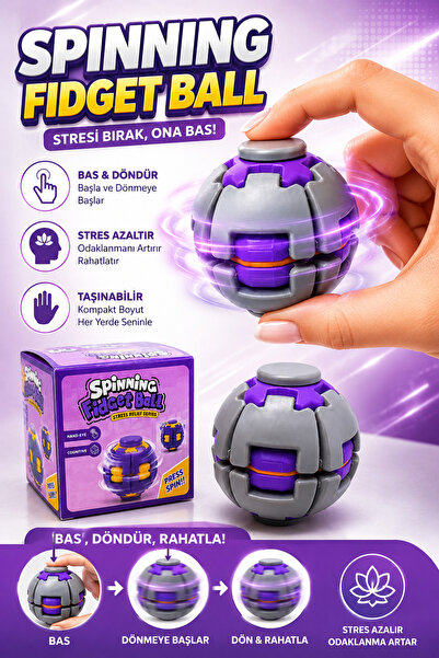 ONRSTORE Spinning Fidget Ball Basmalı Dönen Stres Topu El Egzersiz ve Rahatla...
