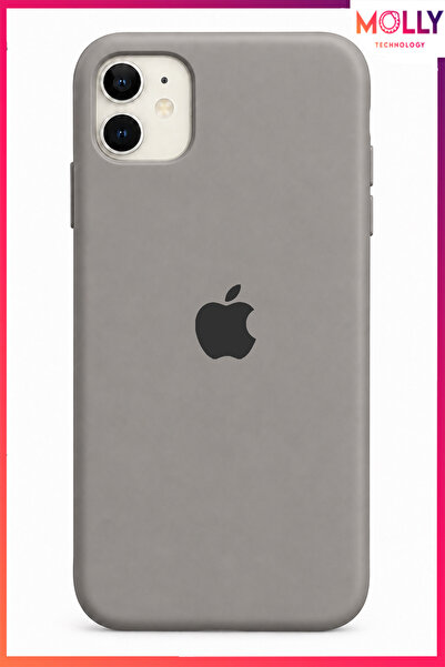 Molly iPhone 11 İçin Alfa Gri Lansman Soft İçi Kadife Mat Silikon Kılıf
