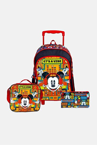 Disney Kids Boy Mickey And Friends 3 In 1 Trolley School Set, Multicolor