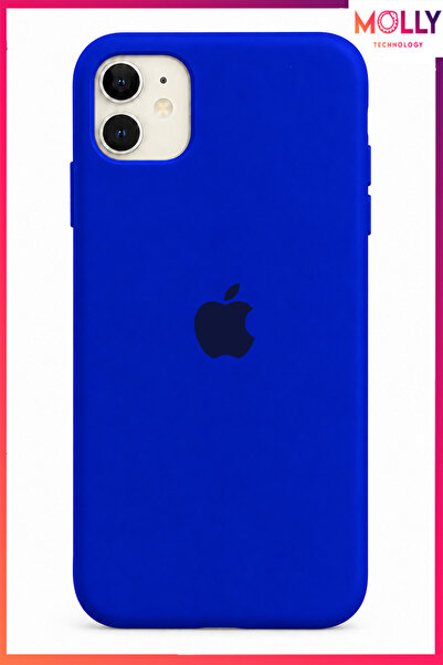 Molly iPhone 11 İçin Saks Mavisi Lansman Soft İçi Kadife Mat Silikon Kılıf