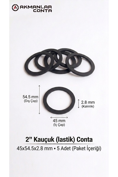 2" Kauçuk(lastik) Conta 45x54.5x2.8 mm 5 Adet