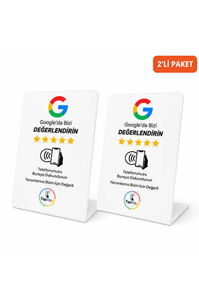Genel Markalar TapWay Premium NFC Google Değerlendirme Standı 2’li Paket