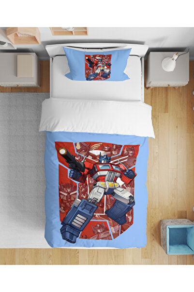 Vaveyla Home Optimus Prime Patterned 3D Digital Printed Single Boy's Duvet Co...