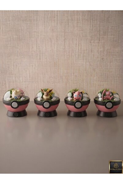 Burq Design Pokemon Pokeball 4 Adet Mew, Eevee, Togepi, Jigglypuff Hediyelik ...