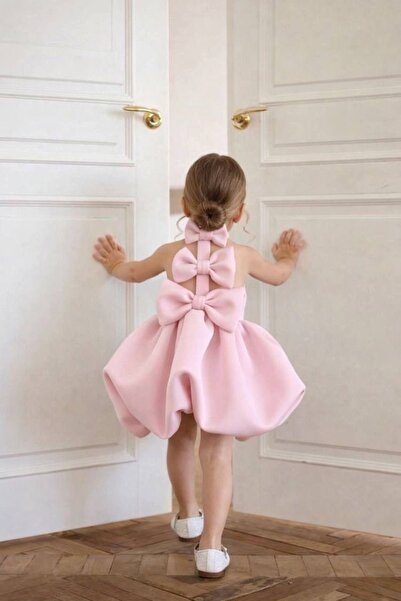 tunay moda Bow Detailed Dress Graduation, Eid, Party, Prom Girl Children's Ba...