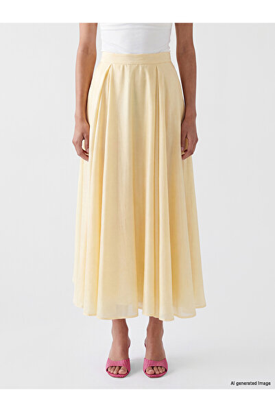LC Waikiki Nevavm Flared Skirt with Elastic Waist and Difference in Color