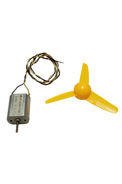 Devre Dünyası 30cm Kablo Lehimli DC 3-9V Pervaneli Fan Motoru Hobi Proje Elektrik Deney Kablolu Motor Pervane Seti